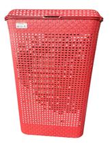 Cesto de Roupa Retangular 72 Litros Rattan