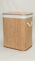 Cesto de Roupa Retangular Bambu com Tampa - Congratulations Store