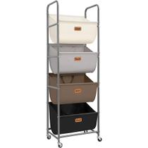 Cesto de Roupa STORAGE MANIAC 4 Andares 160L com Rodas Cesto de Roupa STORAGE MANIAC 4 Andares 160L com Rodas