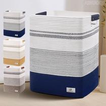 Cesto de roupa suja AINUOQI, corda de tecido grande com alças de couro