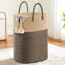 Cesto de roupa suja Artfeel Woven Cotton Rope 60L de capacidade Cesto de roupa suja Artfeel Woven Cotton Rope 60L de capacidade