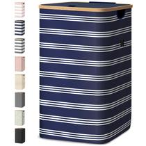 Cesto de roupa suja BALEINE com tampa 70L azul Pinstripe