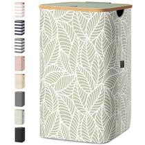 Cesto de roupa suja BALEINE Tall com tampa 70L com alças de bambu