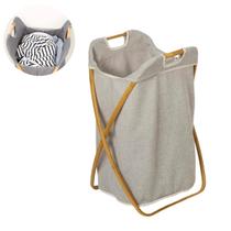 Cesto de roupa suja bambu em X para armazenar calças camisas blusas toalhas cobertor quarto banheiro