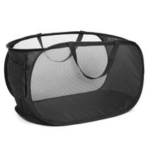 Cesto de roupa suja Bemkoo Durable Dobrável de Malha Preta
