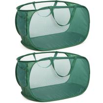 Cesto de roupa suja Bemkoo Sturdy Mesh Pop Up com bolso lateral, pacote com 2