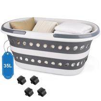 Cesto de roupa suja BIDFUL 35L com rodas dobráveis com alças