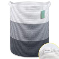 Cesto de roupa suja BOSROTY Large 72L Infantil branco e cinza Cesto de roupa suja BOSROTY Large 72L Infantil branco e cinza
