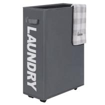 Cesto de roupa suja Caroeas Rolling Slim 22L cinza impermeável