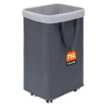 Cesto de roupa suja CHICVITA Rolling w/ Wheels 75L Cinza Canvas Cesto de roupa suja CHICVITA Rolling w/ Wheels 75L Cinza Canvas