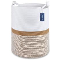 Cesto de roupa suja COMSE 40x55cm, corda de algodão, cesta alta