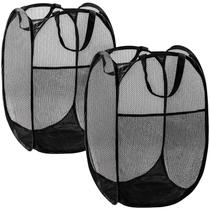 Cesto de roupa suja de malha Pop Up Hamper DUCOO, 2 peças, 70 litros - preto