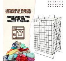 Cesto de Roupa Suja Dobrável Organizador Suporte Saco Multiuso Brinquedos