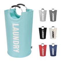 Cesto de roupa suja DOKEHOM 90L dobrável com alça macia Cesto de roupa suja DOKEHOM 90L dobrável com alça macia