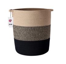 Cesto de roupa suja e cesto DIOB Large Woven Cotton Rope Black