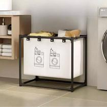 Cesto De Roupa Suja Estante Lavanderia Banheiro Desmontável