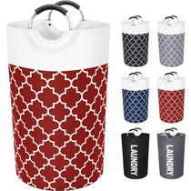 Cesto de roupa suja Fabspace Large 82L impermeável com alças vermelhas