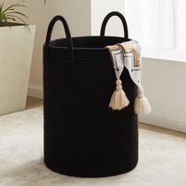Cesto de Roupa Suja Fiona's Magic Woven Rope - 58L - Preto