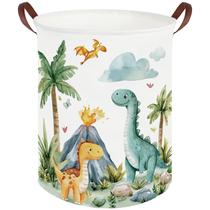 Cesto de roupa suja FXOCSHE dobrável em tela de dinossauro 50x40 cm