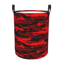 Cesto de roupa suja Gbuzozie Black And Red Camouflage 62L