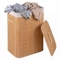 Cesto de roupa suja GIANTEX 42 cm Bambu Dobrável 19 L Cesto de roupa suja GIANTEX 42 cm Bambu Dobrável 19 L