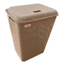Cesto De Roupa Suja Grande 72L Resistente Lavanderia Tampa Organizador Banheiro Roupas Família