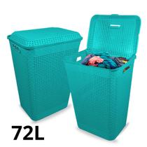 Cesto de Roupa Suja Grande Rattan Telado Organizador 72L - Grenada