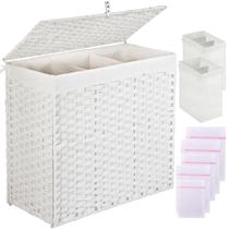 Cesto de roupa suja GREENSTELL 125L com 3 seções e 2 sacos de forro