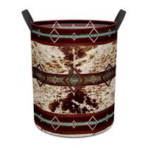 Cesto de roupa suja GRTARANY Aztec Cow Print impermeável 50x38cm Cesto de roupa suja GRTARANY Aztec Cow Print impermeável 50x38cm