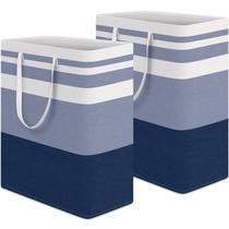 Cesto de roupa suja HomeHacks à prova d'água, capacidade de 125 litros, pacote com 2 unidades, azul Cesto de roupa suja HomeHacks à prova d'água, capacidade de 125 litros, pacote com 2 unidades, azul