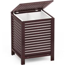 Cesto de roupa suja Homykic Bamboo 120L com tampa e bolsa de 2 seções