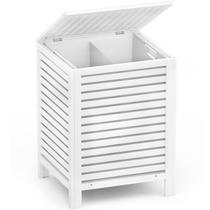 Cesto de roupa suja Homykic Bamboo 120L com tampa e bolsa de 2 seções