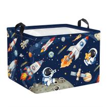 Cesto de roupa suja HUUMONSS Space Rockets 36L dobrável azul