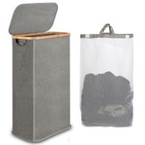 Cesto de roupa suja iEgrow Slim com tampa e bolsa interna removível