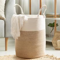 Cesto de roupa suja Kodomoore Woven Cotton Rope 38x46cm branco/bege