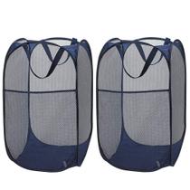 Cesto de roupa suja Larpur Popup Mesh Dobrável Azul (x2)
