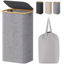 Cesto de roupa suja Lifewit 100L com tampa e bolsa removível cinza claro Cesto de roupa suja Lifewit 100L com tampa e bolsa removível cinza claro
