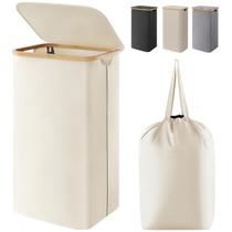 Cesto de roupa suja Lifewit 100L com tampa e saco removível branco Cesto de roupa suja Lifewit 100L com tampa e saco removível branco