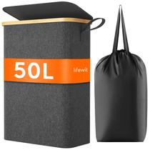 Cesto de roupa suja Lifewit 50L com tampa e bolsa removível cinza escuro Cesto de roupa suja Lifewit 50L com tampa e bolsa removível cinza escuro