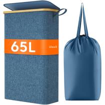 Cesto de roupa suja Lifewit 65L com tampa e bolsa removível azul escuro Cesto de roupa suja Lifewit 65L com tampa e bolsa removível azul escuro
