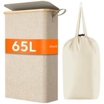 Cesto de roupa suja Lifewit 65L com tampa e bolsa removível bege Cesto de roupa suja Lifewit 65L com tampa e bolsa removível bege