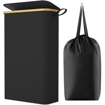 Cesto de roupa suja Lifewit 65L com tampa e bolsa removível preta Cesto de roupa suja Lifewit 65L com tampa e bolsa removível preta