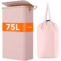 Cesto de roupa suja Lifewit 75L com tampa e bolsa removível rosa Cesto de roupa suja Lifewit 75L com tampa e bolsa removível rosa