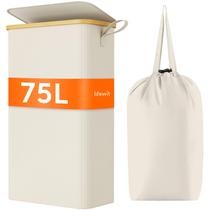 Cesto de roupa suja Lifewit 75L Slim com tampa e bolsa removível branca Cesto de roupa suja Lifewit 75L Slim com tampa e bolsa removível branca