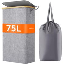 Cesto de roupa suja Lifewit 75L Slim com tampa e bolsa removível cinza Cesto de roupa suja Lifewit 75L Slim com tampa e bolsa removível cinza