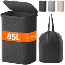 Cesto de roupa suja Lifewit 85L com tampa, alças e bolsa removível Cesto de roupa suja Lifewit 85L com tampa, alças e bolsa removível