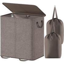 Cesto de roupa suja Lifewit Double com tampa e sacos removíveis 136L