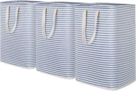 Cesto de roupa suja Lifewit Large Dobrável 3x80L Azul Impermeável