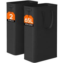 Cesto de roupa suja Lifewit Slim dobrável 65L, pacote com 2 unidades, preto Cesto de roupa suja Lifewit Slim dobrável 65L, pacote com 2 unidades, preto