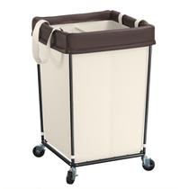 Cesto de roupa suja Mefrit 160L com rodas de 2 seções em tecido Oxford